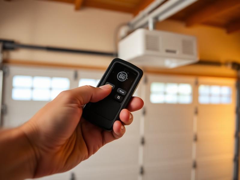 Garage door opener motor and chain drive mechanism close-up